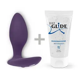 We-Vibe Ditto + Лубрикант 50 мл - смарт-пробка з дистанційним управлінням, 8.8х3,1 см, фіолетовий