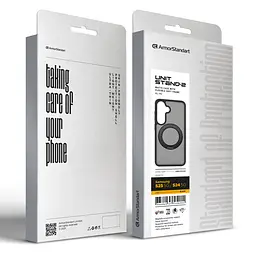 Противоударный чехол-панель для Samsung Galaxy S24 5G (SM-S921)/S25 5G, Unit Stand2, черный, силикон + поликарбонат, защита всего корпуса, с подставкой, поддержка магнитных держателей и беспроводной зарядки (MagSafe), ArmorStandart (ARM89559) - мініатюра 6