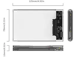 Кишеня для накопичувача Orico 2139U3-CR-BP (HC380169) - мініатюра 2