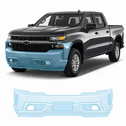 Антигравійна захисна бронеплівка за лекалами для Chevrolet Silverado IV 2019-2021 - передній бампер
