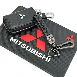 Подарунковий набір №44 для Mitsubishi / килимок панелі / брелок / чохол із тисненої шкіри