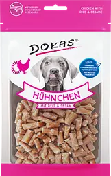 Ласощі для собак Dokas Курячі снеки з рисом і кунжутом 70 г