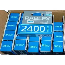 Літій-іонний акумулятор із захистом Rablex 18650 2400 mAh (Li-ion) 3.7 V Original - мініатюра 6