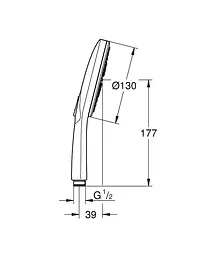 Ручний душ 3 режими струменя Grohe Rainshower Smartactive 130 26574GL0, Золотий - мініатюра 2