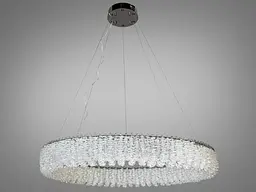 Підвісна кришталева LED люстра для вітальні Diasha 505-800CH хром 80 см 48W 3 режими світла