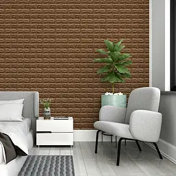 3D панель Sticker Wall самоклеюча цегла Коричнева 700x770x7мм 020-7 SW-00000053 - мініатюра 5