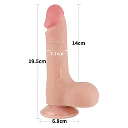 Фалоімітатор 7.5 Sliding Skin Dual Layer Dong LOVETOYS 66-LV317204 103596 - мініатюра 5