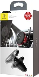 Автотримач Baseus Magnetic Air Vent Car Mount Holder with cable clip Black - мініатюра 7