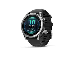 Смарт-годинник Garmin Fenix E 47mm AMOLED Stainless Steel with Black Silicone Band (010-03025-02/00)