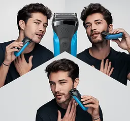 Електробритва Braun Series 3 310BT Black/Blue - мініатюра 4