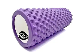 Масажний ролик EasyFit Grid Roller Light 33 см Фіолетовий