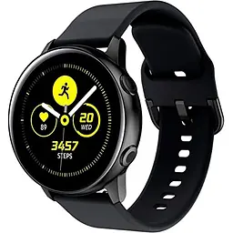 Силіконовий ремінець One Watchbands чорний для Samsung Galaxy Watch Active - розмір L (WB0021ONEBLACKA) - мініатюра 2