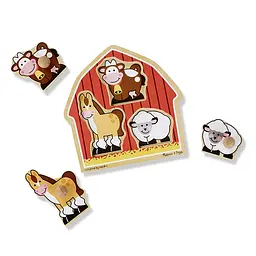 Формовий пазл Melissa&Doug Тварини з ферми, 3 елементи (MD2054) - мініатюра 3