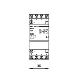 Модульний контактор 4п 25А 4НВ VF-RS-MC4O-25 VIDEX RESIST VIDEX (27912-000)