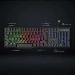 Клавіатура GamePro GK380 RGB Чорний - мініатюра 2