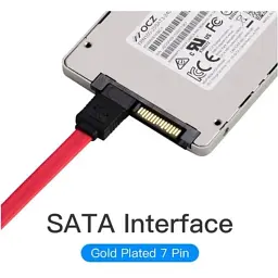 Кабель для передачі даних SATA 3.0 7pin F/F 0.5m L Red Vention (KDDRD) - мініатюра 2