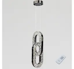 Підвісна LED-люстра Artlight 7709/2A-BK із трьома переплетеними кришталевими контурами в темному хромі