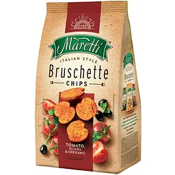 Брускетти Maretti Bruschette Chips XXL Томати, оливки та орегано 140 г