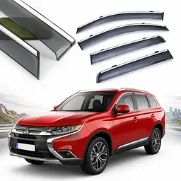 Дефлектори вікон вітровики Benke для Mitsubishi Outlander 2012-2020 Хром Молдинг Із Нержавіючої Сталі 3D (BMTOT1323-W/S)