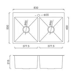 Кухонна мийка Gappo GS 8350-6 1045128 - мініатюра 6