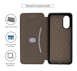Чехол-книжка для ZTE Blade A34, G-Case, черный, кожаный чехол-книга из экокожи (PU) и TPU, с магнитом, с подставкой и вместительным кардхолдером, противоударный, защита всего корпуса, ArmorStandart (ARM78993) - мініатюра 3