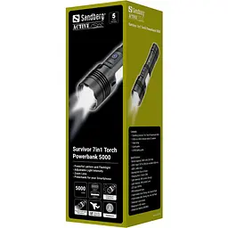 Ліхтарик-повербанк Sandberg Survivor 7 in 1 Torch Powerbank 5000 mAh XHP50 LED USB-C 5W - мініатюра 6