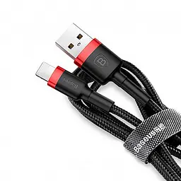 Кабель Baseus Kevlar Cable USB to Lightning 2A 1m CALKLF-B19 Black-Red - мініатюра 2