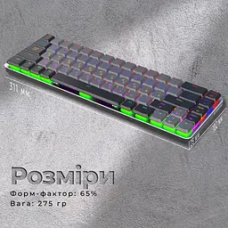 Клавіатура GamePro Red Swich Low Profile Wireless Dark Gray бездротова (MK122R) - мініатюра 13