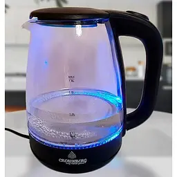 Електрочайник Скляний Crownberg CB-9410 із підсвічуванням 1.8 л Чорний - мініатюра 3