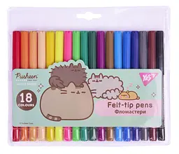 Фломастери "YES" 18 кол. /650570/ "Pusheen" (1/12/144)