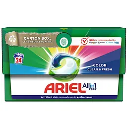 Капсули для прання Ariel Pods All-in-1 Color Чистота та Свіжість 24 шт. х 23.8 г - мініатюра 2