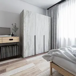 Шафа з полицями та штангою для одягу Moreli ST-0027 Ш1800/В2200/Г520 Бетон