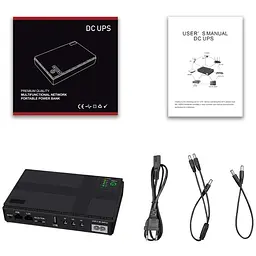 ДБЖ UPS для роутера DC1018P 12000 mAh 12V/ 9V/ 5V для пристроїв постійного струму (модем, термінал, ONU, GPON, камера) black - мініатюра 3