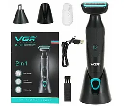 Електробритва чоловіча акумуляторна VGR V-601 IPX4 500mAh 5W Black - мініатюра 3
