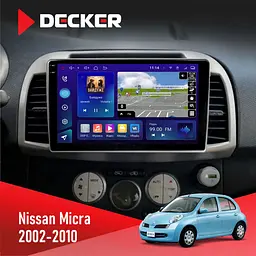 Штатна магнітола Nissan Micra 2002-2010 Decker D9-009 4x64, DSP, 4G, 2k Decker (НФ-00008961)