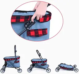 Коляска для маленьких кішок та собак Bestopet Люпосанчик BS-RL-09 Black - мініатюра 4
