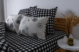 Комплект постільної білизни ТЕП Soft dreams Miracle двоспальний темно-сірий з білим (2-03858_26046) - мініатюра 3