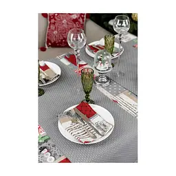 Доріжка на стіл Прованс Merry Christmas сіра 40x140 см (031480) - мініатюра 4