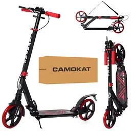 Самокат iTrike міський дорослий 35х14х89-103 см Чорно-червоний 000222895 - мініатюра 2