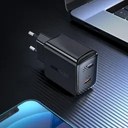 Мережевий зарядний пристрій Acefast A1 Type-C PD 20W чорний - мініатюра 2