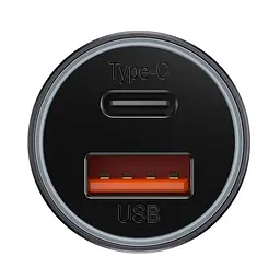 АЗП Baseus Golden Contactor Max Dual USB+Type-C 60W (CGJM0001) Темно-сірий - мініатюра 4