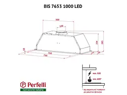 Витяжка Perfelli BIS 7653 I 1000 LED - мініатюра 10