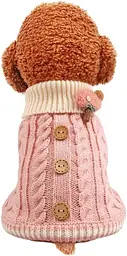 В'язаний светр Derby Classic Dog Winter Sweater Pink для собак, котів і цуценят, XS Рожевий - мініатюра 4