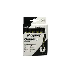 Маркер для розмітки - Універсальна крейда воскова, чорний, 12шт. CW606816 - мініатюра 2