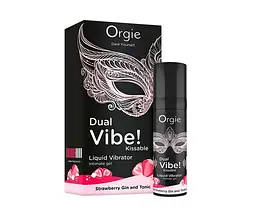 Збуджуючий гель вібратор ORGIE DUAL VIBE! - KISSABLE Strawberry Gin And Tonic 15ML Orgie 17540; 69-17540 102084