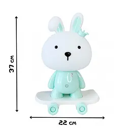 Нічник дитячий «Зайчик на скейті» Mega Zayka MGZ-1407(Blue) живлення від USB - мініатюра 2