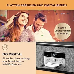 Програвач вінілу Auna Bella Ann радіо DAB+/FM USB Bluetooth (10039054) - мініатюра 3