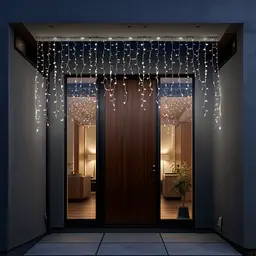 Новорічна гірлянда вулична Бахрома GarlandoPro 6 м 105 LED білий провід Біле світло 6МWW
