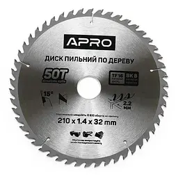 Диск пильний по дереву Apro 210 x 32 мм x 50T