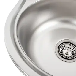 Кухонна мийка Platinum Декор 4539 з нержавіючої сталі 0.6 мм кругла D=33 см (000017247) - мініатюра 3